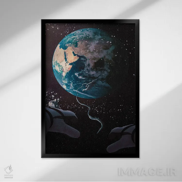 تابلو دکوراتیو جاذبه اثر ماریشا بکر - نمای قابدار مشکی