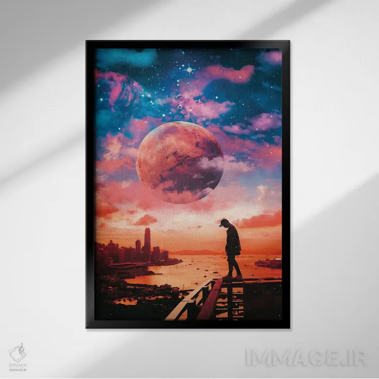 تابلو دکوراتیو تنها اثر ماریشا بکر - نمای قابدار مشکی