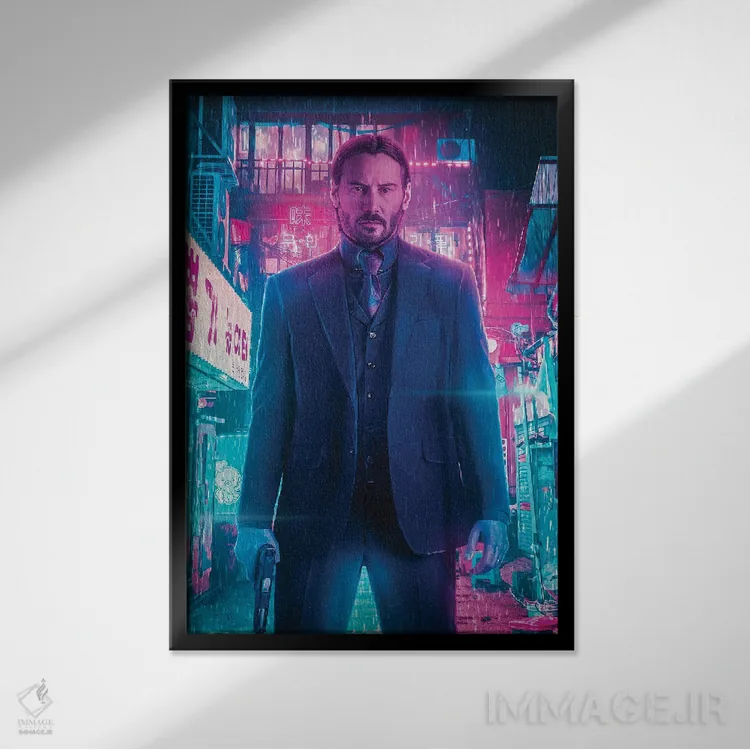 تابلو دکوراتیو جان ویک ۱ اثر ماریشا بکر - نمای قابدار مشکی