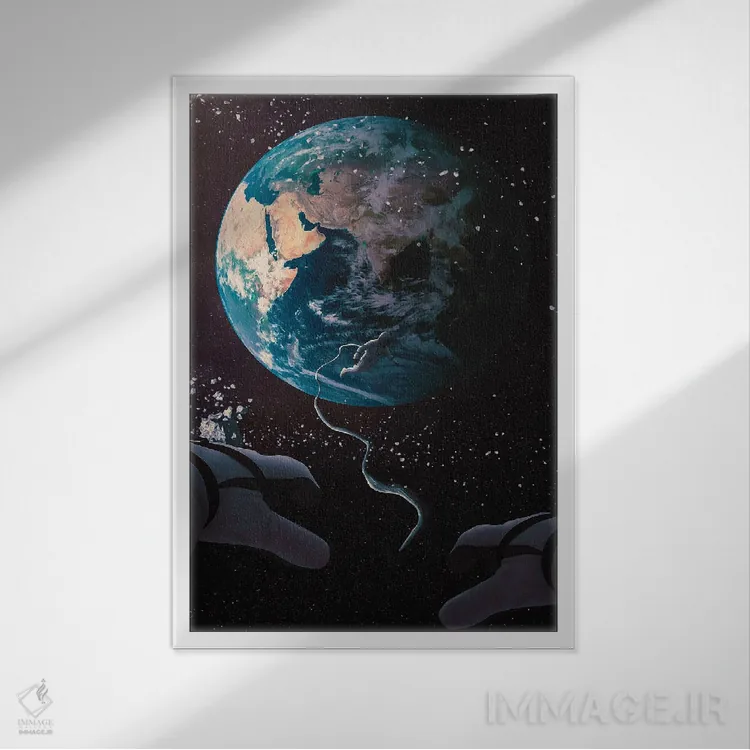 تابلو دکوراتیو جاذبه اثر ماریشا بکر - نمای قابدار سفید