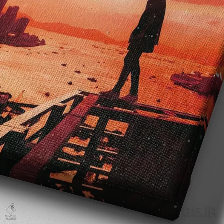 تابلو دکوراتیو تنها اثر ماریشا بکر - نمای نزدیک بافت بوم