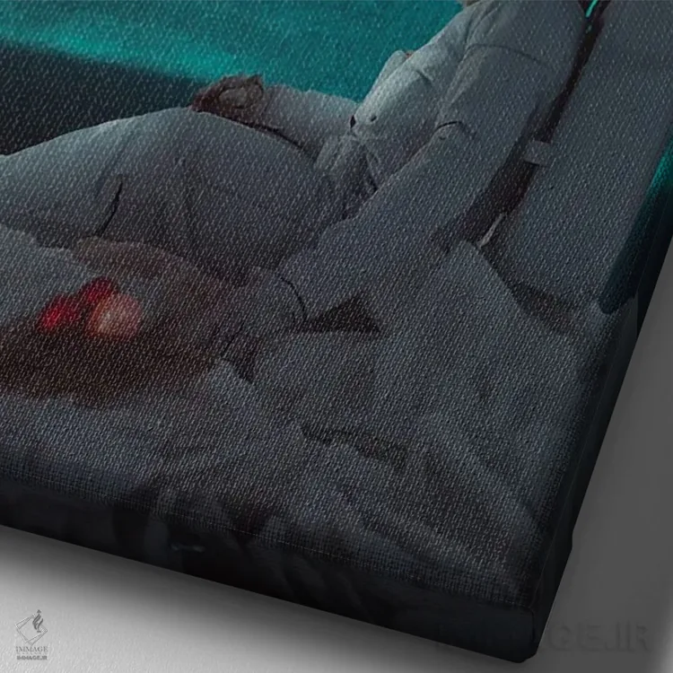 تابلو دکوراتیو کریسمس فضایی اثر ماریشا بکر - نمای نزدیک بافت بوم