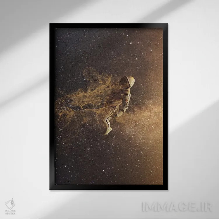 تابلو دکوراتیو گمشده در فضا اثر ماریشا بکر - نمای قابدار مشکی