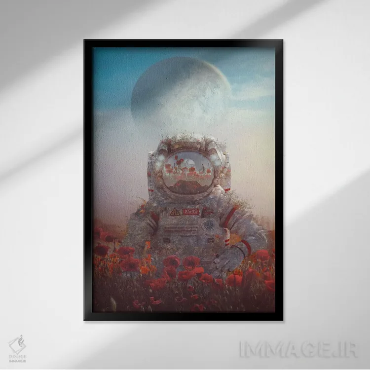 تابلو دکوراتیو دنیای نو اثر ماریشا بکر - نمای قابدار مشکی