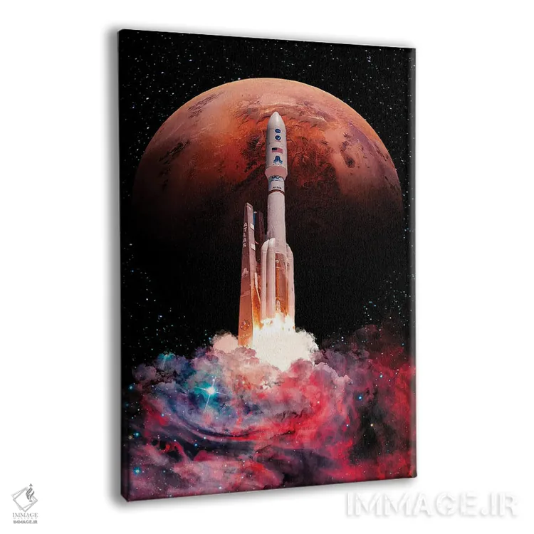 تابلو دکوراتیو پرواز موشک اثر ماریشا بکر - نمای پرسپکتیو محصول