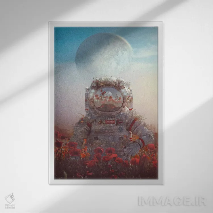 تابلو دکوراتیو دنیای نو اثر ماریشا بکر - نمای قابدار سفید