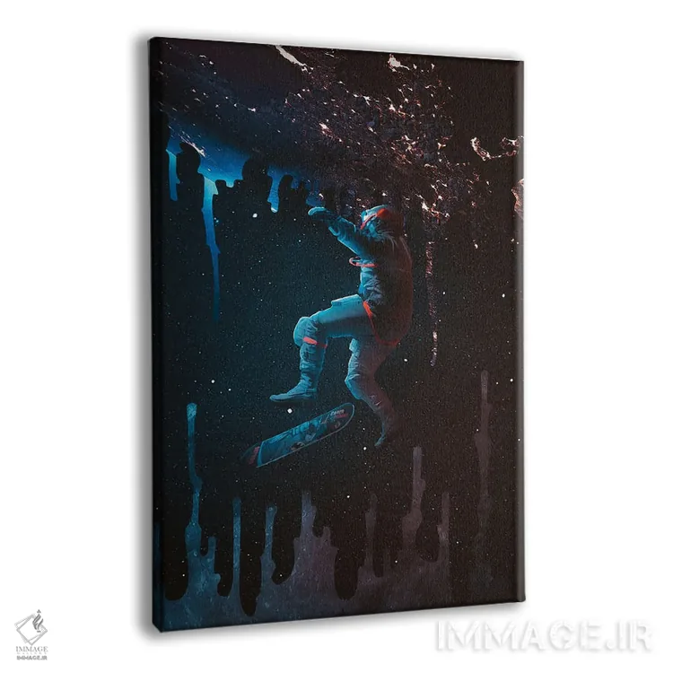 تابلو دکوراتیو اسکیت فضایی اثر ماریشا بکر - نمای پرسپکتیو محصول