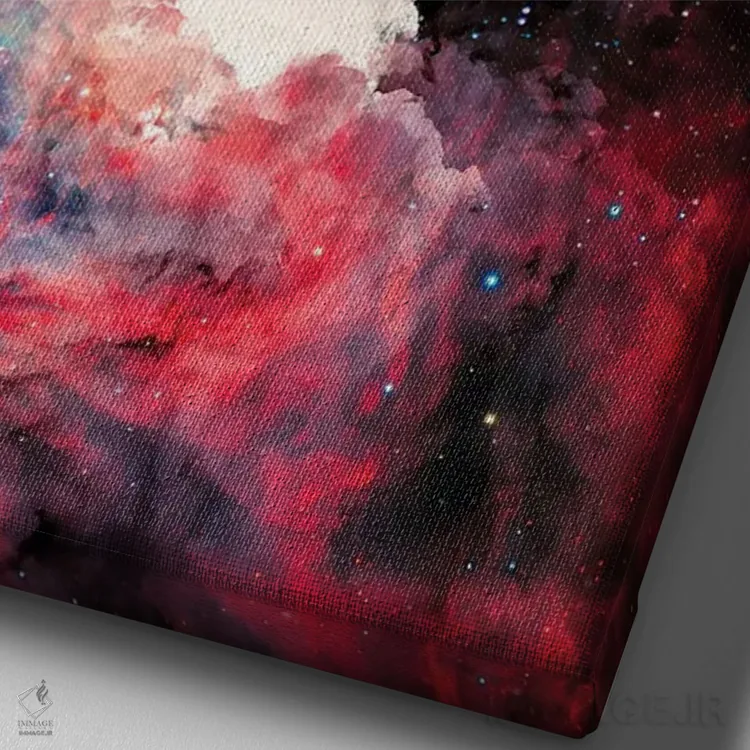 تابلو دکوراتیو پرواز موشک اثر ماریشا بکر - نمای نزدیک بافت بوم