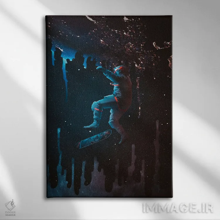 تابلو دکوراتیو اسکیت فضایی اثر ماریشا بکر - نمای روبهرو روی دیوار