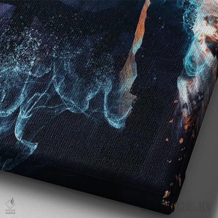 تابلو دکوراتیو جهان فضایی اثر ماریشا بکر - نمای نزدیک بافت بوم