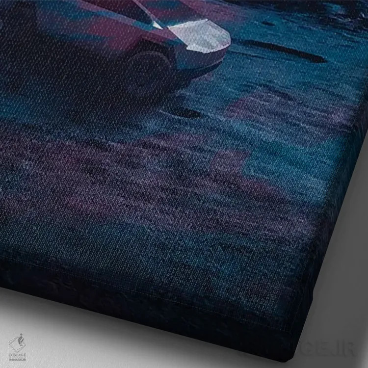 تابلو دکوراتیو تسلا اثر ماریشا بکر - نمای نزدیک بافت بوم