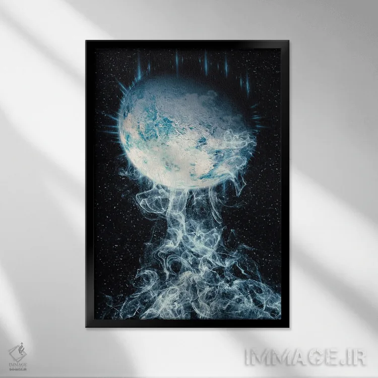 تابلو دکوراتیو کره اثر ماریشا بکر - نمای قابدار مشکی