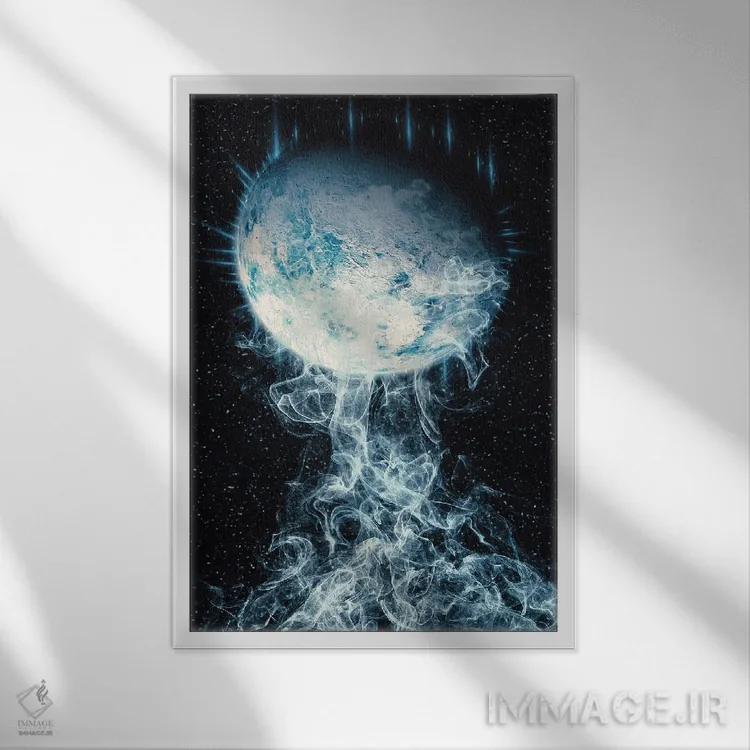 تابلو دکوراتیو کره اثر ماریشا بکر - نمای قابدار سفید