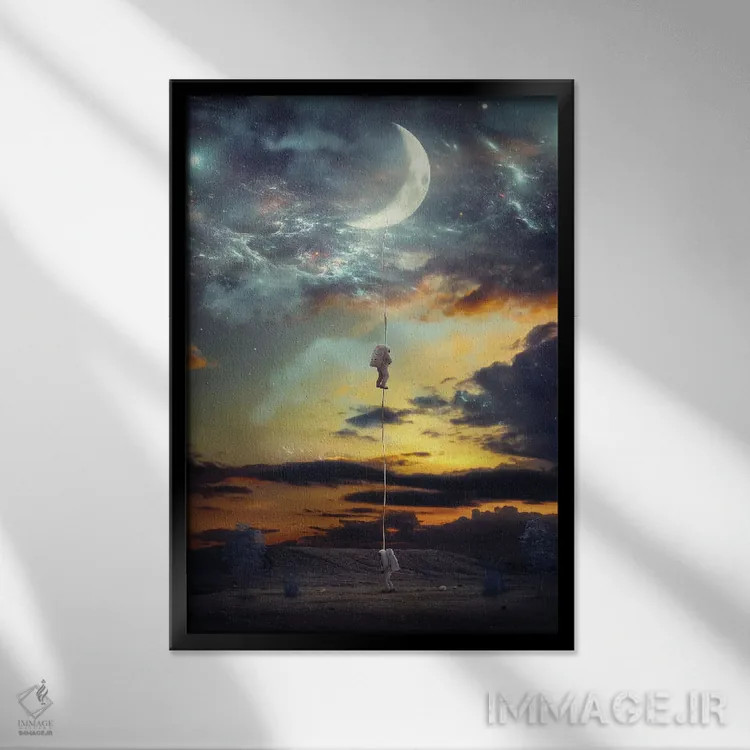 تابلو دکوراتیو صعود ۲ اثر ماریشا بکر - نمای قابدار مشکی