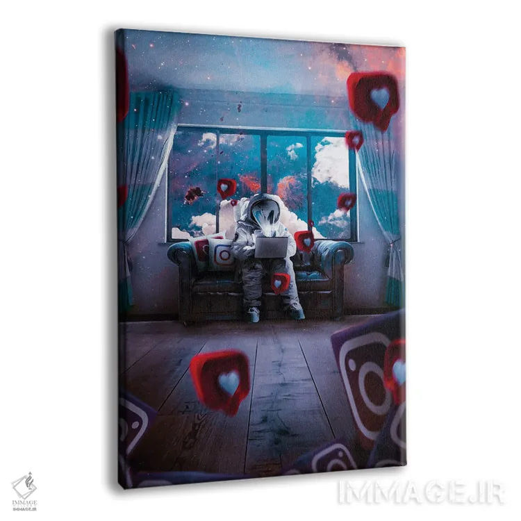تابلو دکوراتیو فضانوردان بیش از حد ۲ اثر ماریشا بکر - نمای پرسپکتیو محصول
