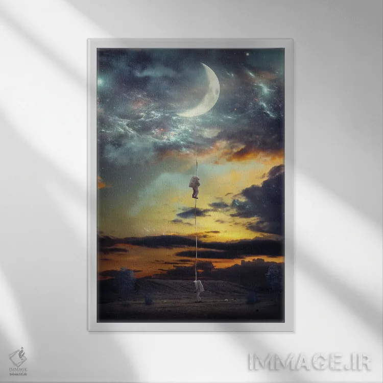 تابلو دکوراتیو صعود ۲ اثر ماریشا بکر - نمای قابدار سفید