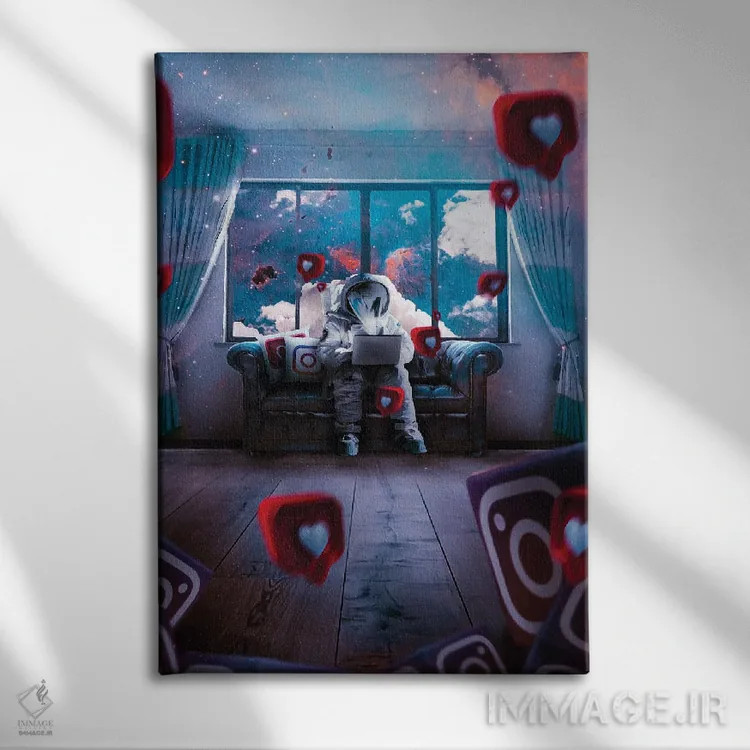 تابلو دکوراتیو فضانوردان بیش از حد ۲ اثر ماریشا بکر - نمای روبهرو روی دیوار