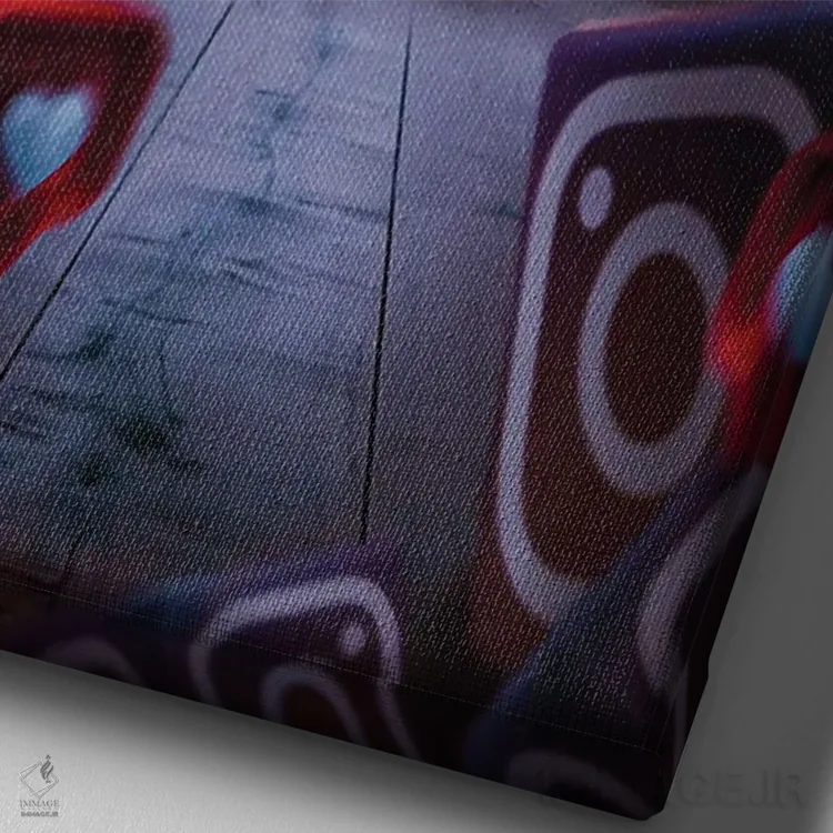 تابلو دکوراتیو فضانوردان بیش از حد ۲ اثر ماریشا بکر - نمای نزدیک بافت بوم