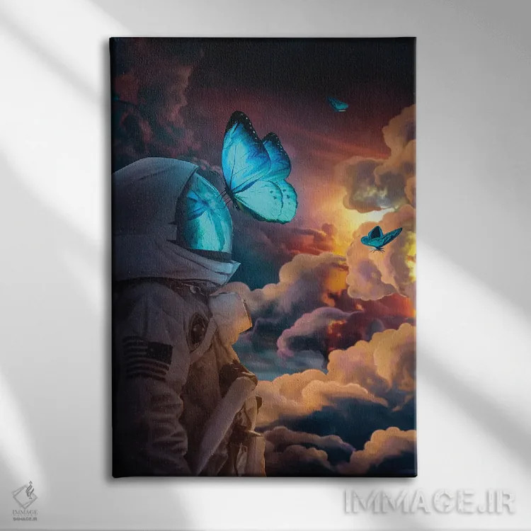 تابلو دکوراتیو پروانه اجتماعی اثر ماریشا بکر - نمای روبهرو روی دیوار