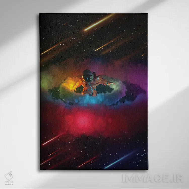 تابلو دکوراتیو حلقه های نئونی اثر ماریشا بکر - نمای روبهرو روی دیوار