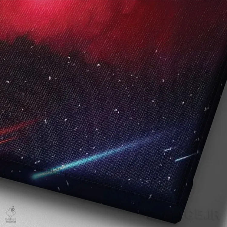 تابلو دکوراتیو حلقه های نئونی اثر ماریشا بکر - نمای نزدیک بافت بوم