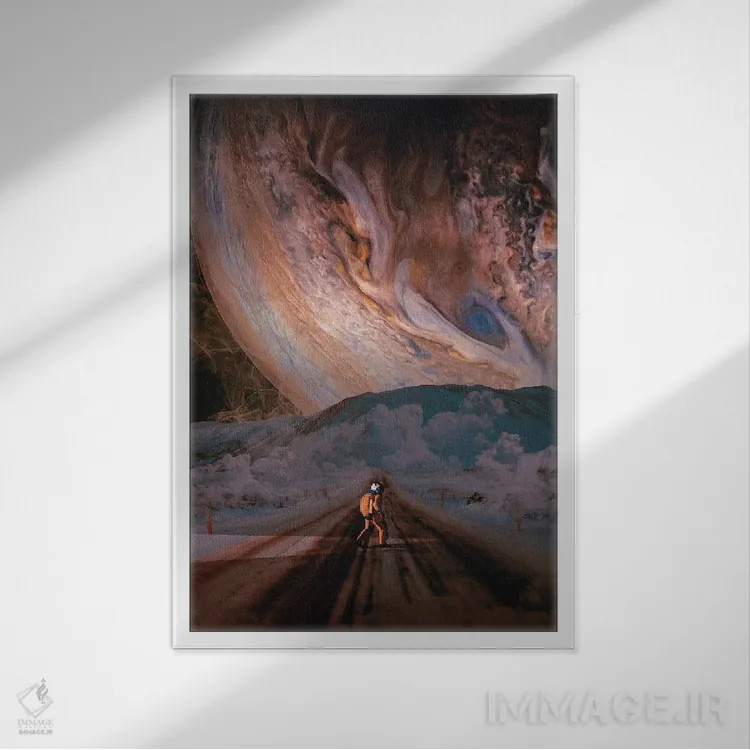 تابلو دکوراتیو سرگردان اثر ماریشا بکر - نمای قابدار سفید