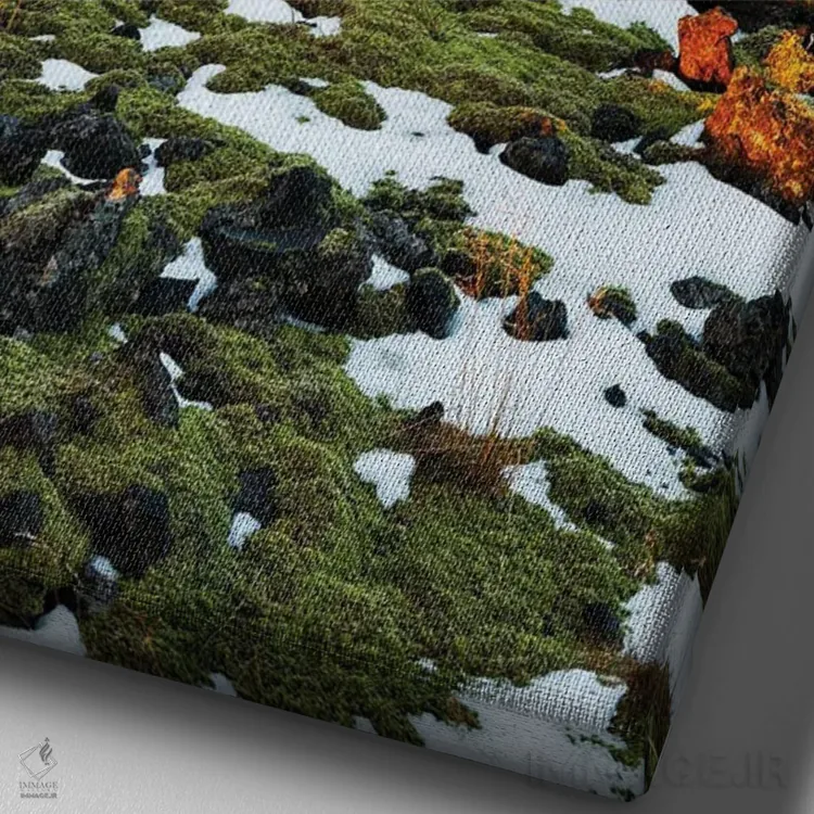 تابلو دکوراتیو آخرین پرتوها اثر مائورو باتیستلی - نمای نزدیک بافت بوم