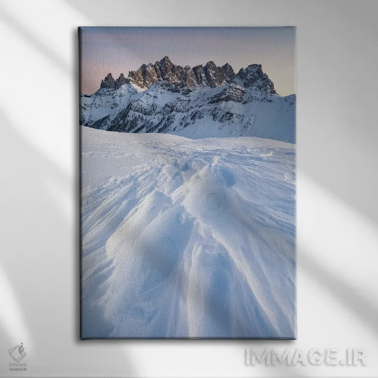 تابلو دکوراتیو شکل های برف اثر مائورو باتیستلی - نمای روبهرو روی دیوار