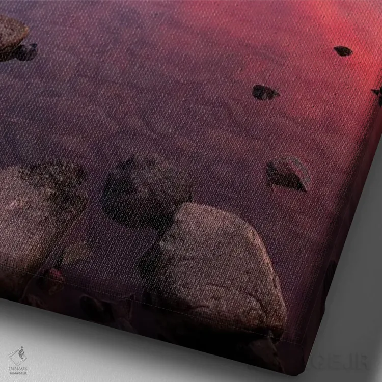 تابلو دکوراتیو طلوع پاتاگونیا اثر مائورو باتیستلی - نمای نزدیک بافت بوم