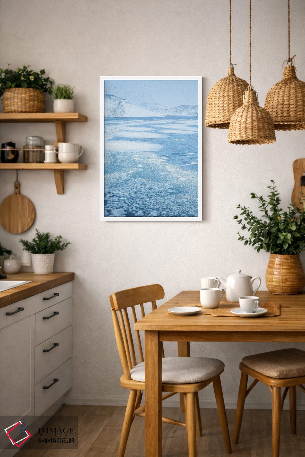 تابلو دکوراتیو آبی اثر مائورو باتیستلی - D3W