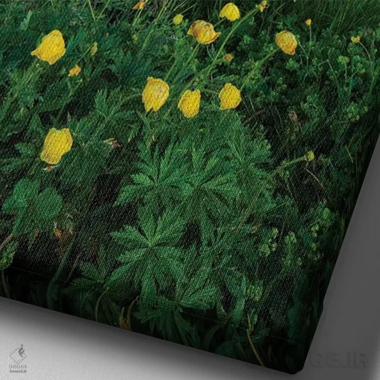 تابلو دکوراتیو شکوفایی در دولومیت ها اثر مائورو باتیستلی - نمای نزدیک بافت بوم