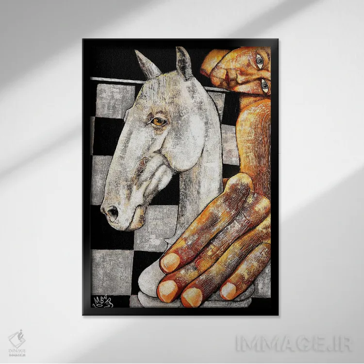 تابلو دکوراتیو بازی هایی که مردم انجام می دهند اثر میخائیل بارانوفسکی - نمای قابدار مشکی