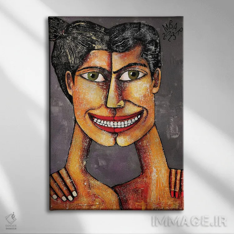 تابلو دکوراتیو خندیدن به همان شوخی ها اثر میخائیل بارانوفسکی - نمای روبهرو روی دیوار