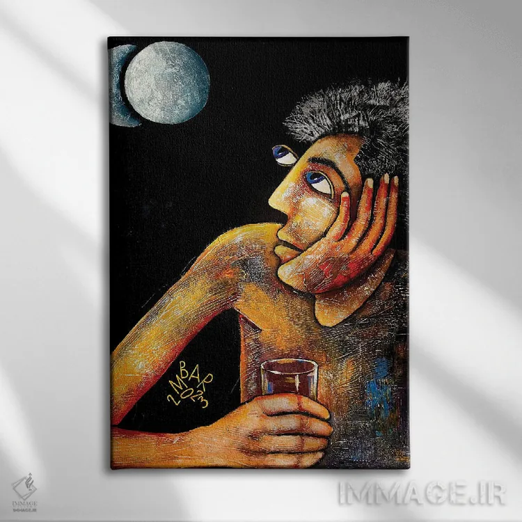 تابلو دکوراتیو تقاطع دو ماه اثر میخائیل بارانوفسکی - نمای روبهرو روی دیوار