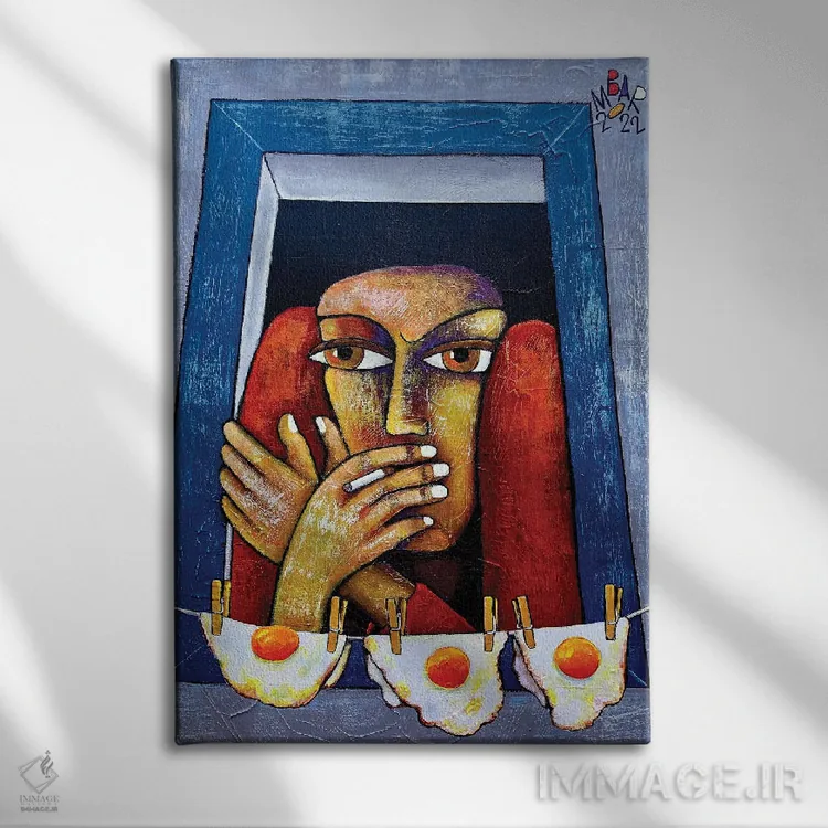 تابلو دکوراتیو تخم نمایش اثر میخائیل بارانوفسکی - نمای روبهرو روی دیوار