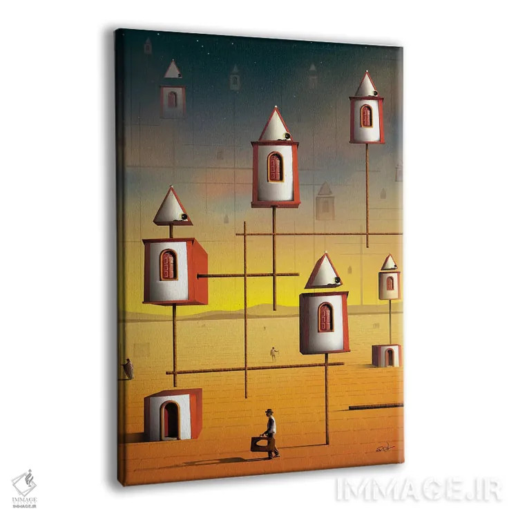 تابلو دکوراتیو جوامع اثر مارسل کارام - نمای پرسپکتیو محصول