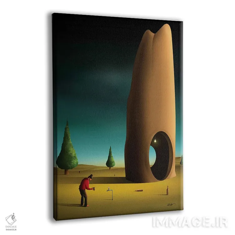 تابلو دکوراتیو صحنه ای با درختان کاج اثر مارسل کارام - نمای پرسپکتیو محصول