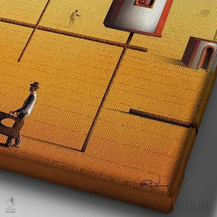 تابلو دکوراتیو جوامع اثر مارسل کارام - نمای نزدیک بافت بوم