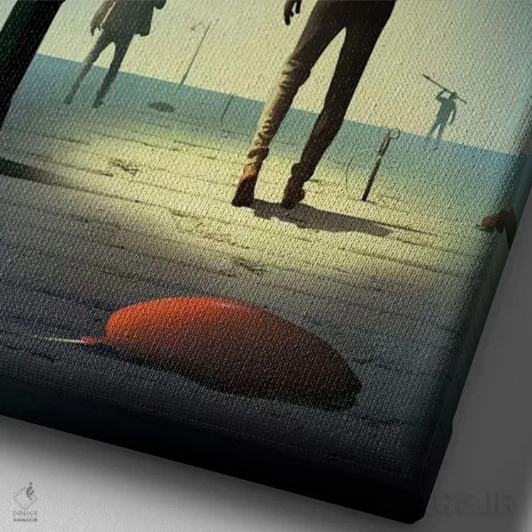 تابلو دکوراتیو قیچی ها اثر مارسل کارام - نمای نزدیک بافت بوم