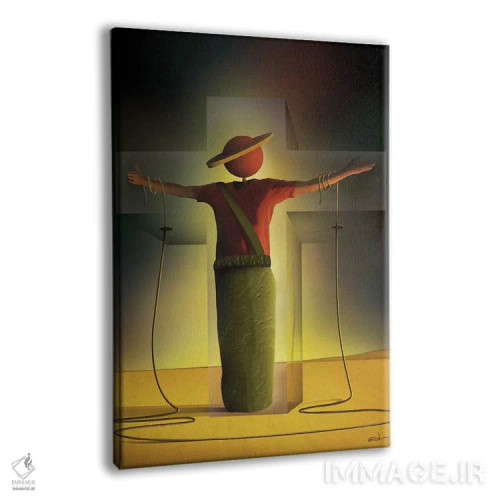 تابلو دکوراتیو مرد روی صلیب اثر مارسل کارام - نمای پرسپکتیو محصول