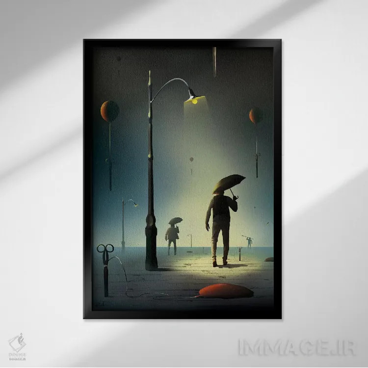 تابلو دکوراتیو قیچی ها اثر مارسل کارام - نمای قابدار مشکی