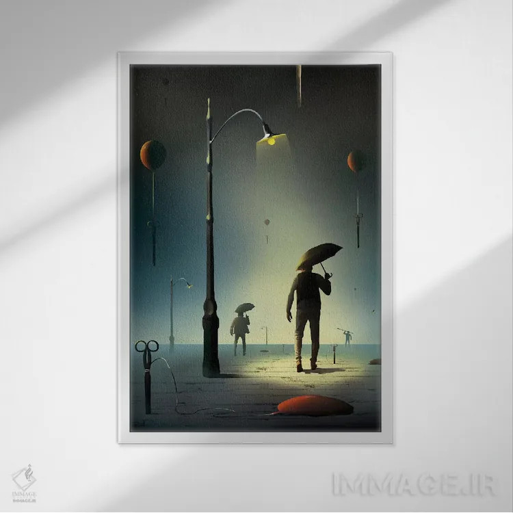 تابلو دکوراتیو قیچی ها اثر مارسل کارام - نمای قابدار سفید