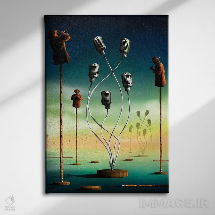 تابلو دکوراتیو فلوت نوازان اثر مارسل کارام - نمای روبهرو روی دیوار
