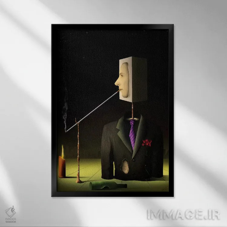 تابلو دکوراتیو مردی در شب اثر مارسل کارام - نمای قابدار مشکی