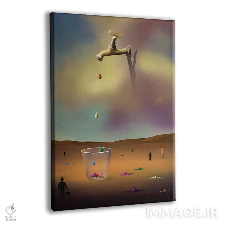 تابلو دکوراتیو قطره های رنگارنگ ۲ اثر مارسل کارام - نمای پرسپکتیو محصول