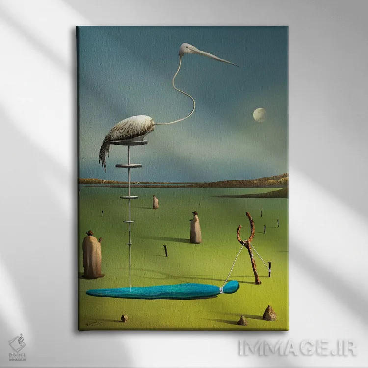 تابلو دکوراتیو درنا اثر مارسل کارام - نمای روبهرو روی دیوار