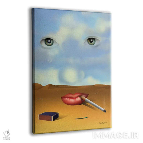 تابلو دکوراتیو پرتره با سیگار اثر مارسل کارام - نمای پرسپکتیو محصول