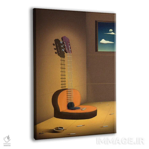 تابلو دکوراتیو گیتار روی دیوار اثر مارسل کارام - نمای پرسپکتیو محصول