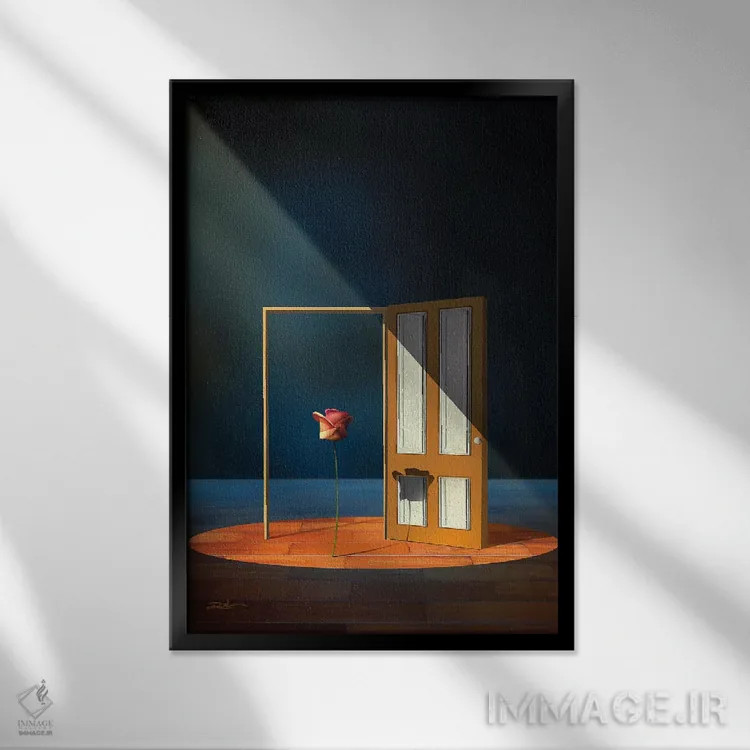 تابلو دکوراتیو در باز اثر مارسل کارام - نمای قابدار مشکی