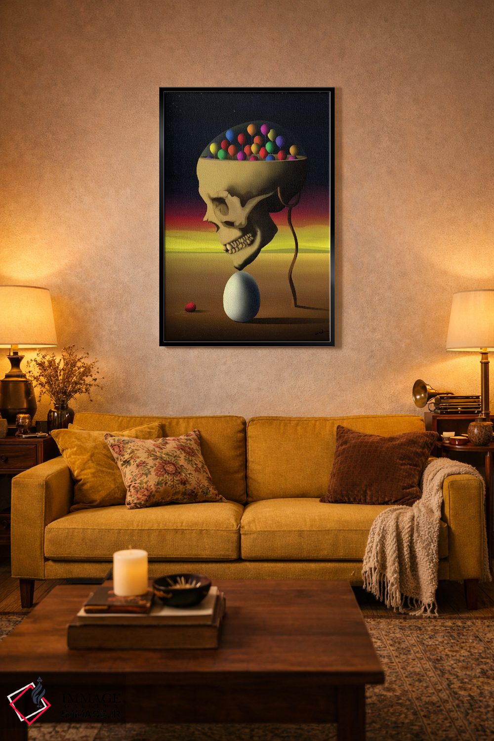 تابلو دکوراتیو جمجمه از نیمرخ اثر مارسل کارام - D3B